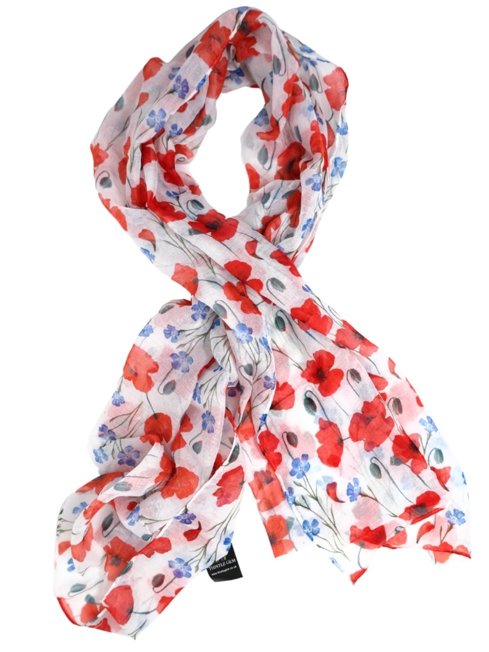 Thistle Gem Poppy Floral Scarf